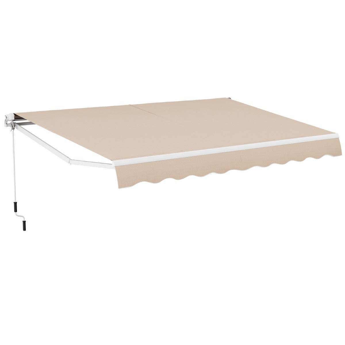 Toldo Retráctil para Pátio 4 x 2,5 m em Poliéster com Manivela Manual - Estrutura em Alumínio Resistente - Bege