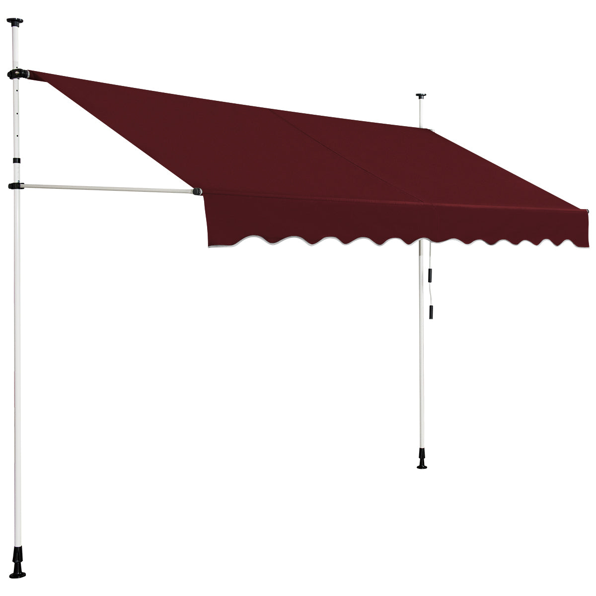 Toldo Retráctil e Telescópico 300 x 120 cm Resistente aos Raios UV - Vermelho Vinho