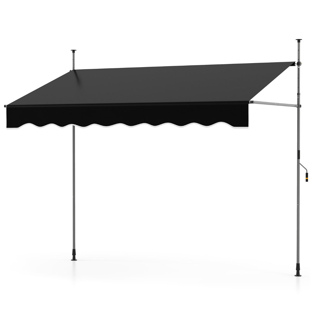 Toldo Retráctil Manual 2,5 m x 180 cm Preto para Exterior sem Perfuração