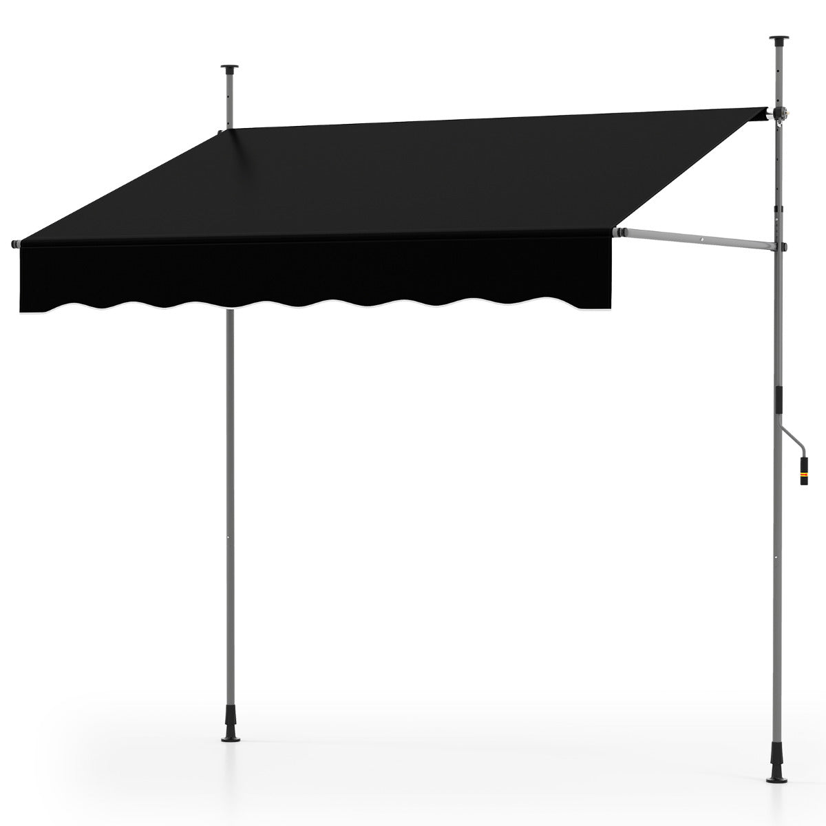Toldo Retrátil Manual 2 m x 180 cm para Exterior com Manivela - Preto
