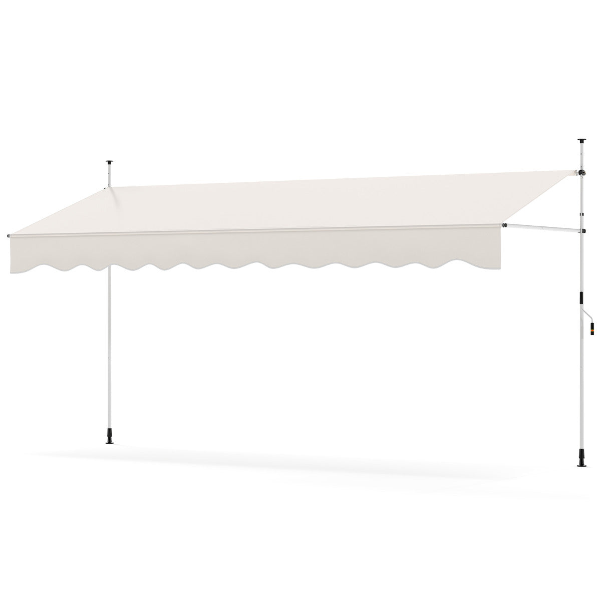 Toldo Retrátil Manual 4 m x 180 cm Branco para Exterior - Proteção Solar e Privacidade