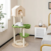 Torre para Gatos com 139 cm de Altura e Postes Arranhadores em Sisal