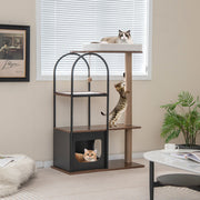 Torre para Gatos com Estrutura de Metal e Postes de Arranhar em Juta - Centro de Atividades para Gatos Preto