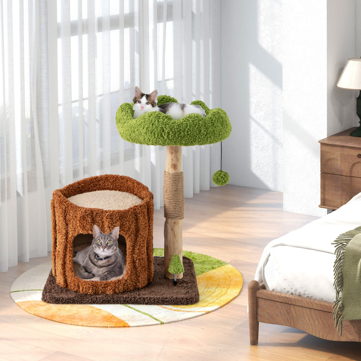 Arranhador para Gatos Multifuncional 73 CM – Castanho – Sisal