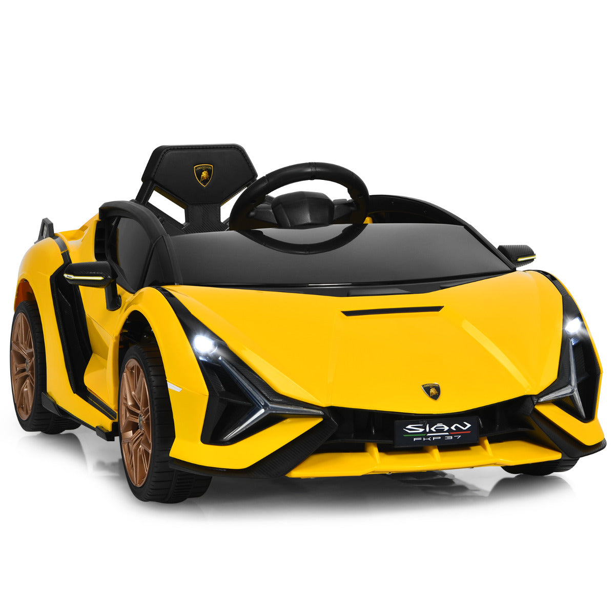 Carro Elétrico Infantil com Controlo Remoto – 108 x 64 x 41 cm – Amarelo – PP e ferro