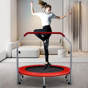 Mini Trampolim de Fitness Interior φ101cm com Pega Ajustável e Dobrável para Crianças Suporta 150kg