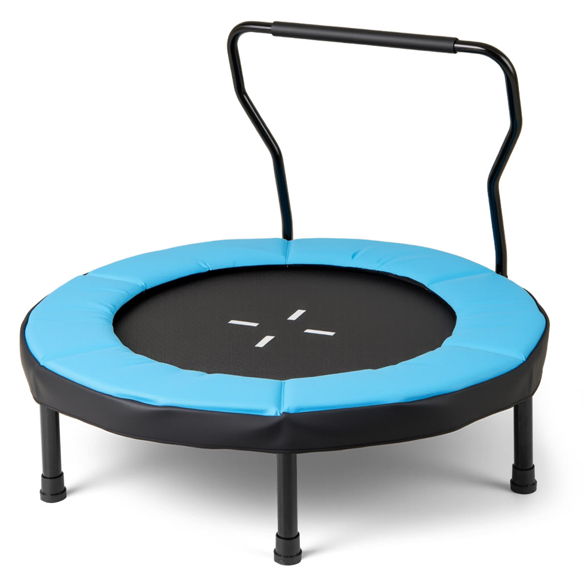 Trampolim Infantil de 102 cm com Manípulo de Espuma e Tapete de Segurança para Crianças Azul