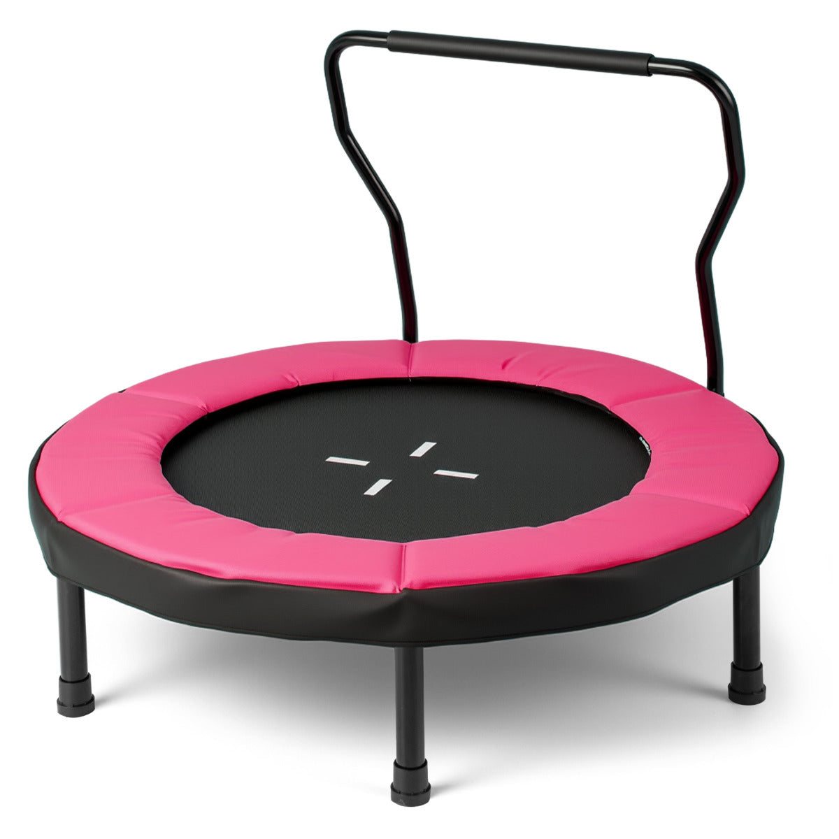 Trampolim Infantil de 102 cm com Manípulo de Espuma e Colchoneta de Segurança para Crianças Rosa