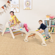 Conjunto de Escalada de Madeira para Crianças – Multicolorido
