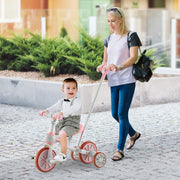 Triciclo para Crianças de 2-4 Anos Bicicleta de Equilíbrio 4 em 1 com Altura Ajustável Pedais e Rodas Amovíveis 37 x 72 x 101 cm Rosa