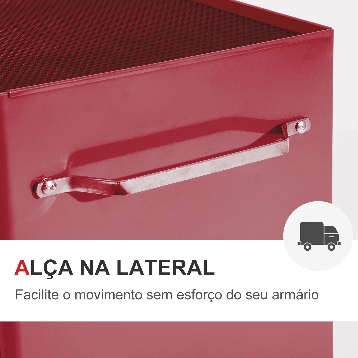 Carrinho de Ferramentas com 5 Gavetas Vermelho 61,5x33x85 cm