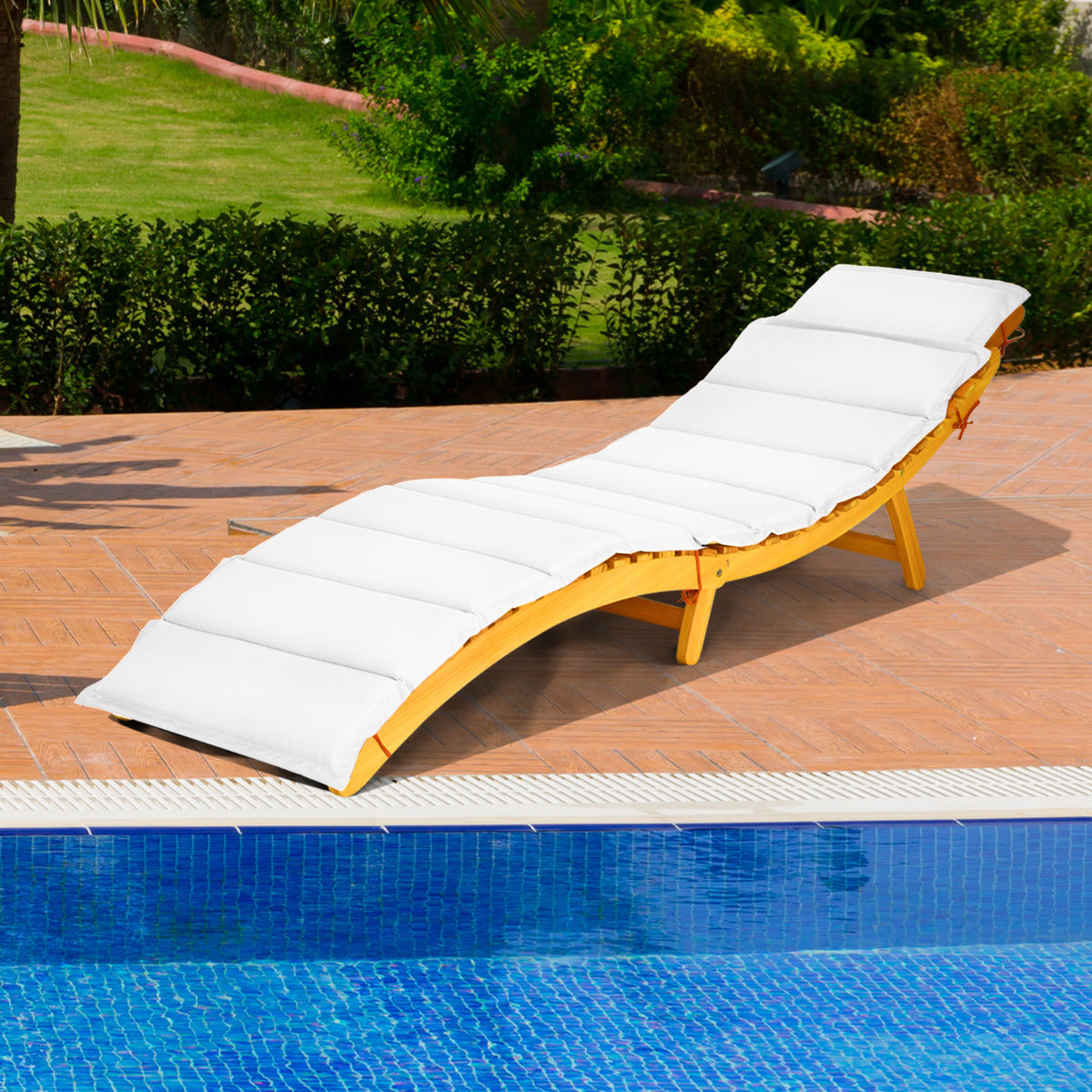 Tumbona de Madeira de Acácia com Almofadas - Ideal para Piscina e Jardim