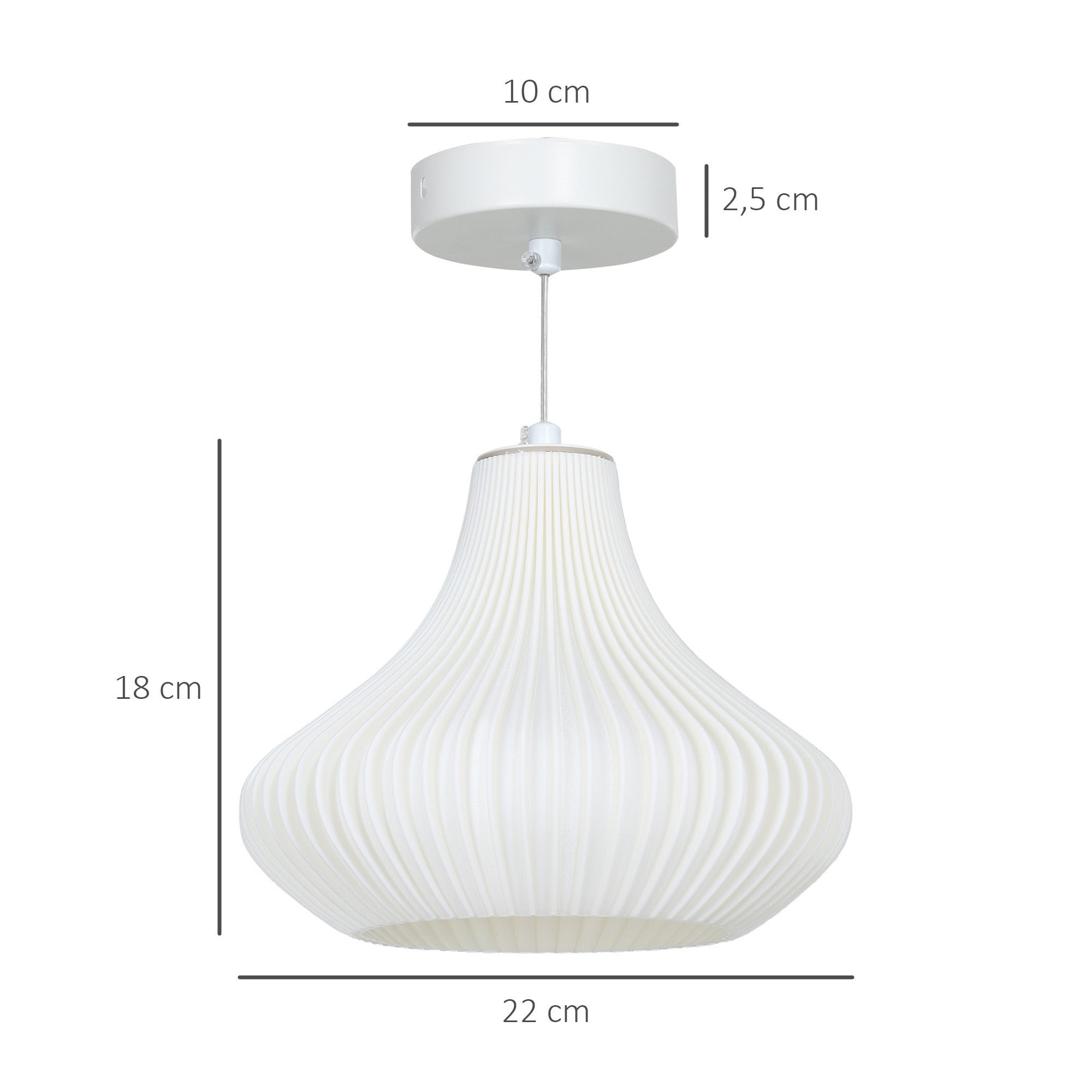 Candeeiro Suspenso Moderno Geométrico Ø22x18 cm - Branco