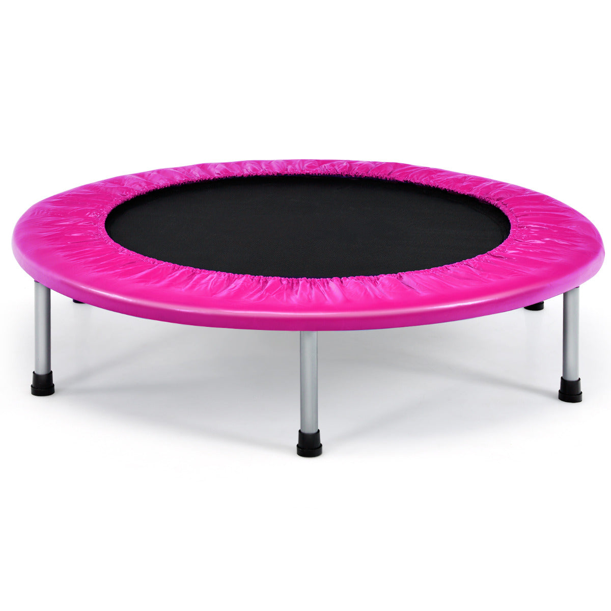 Trampolim Dobrável Portátil para Crianças Fitness Atividades Interiores e Exteriores 97 x 97 x 19 cm Preto e Rosa