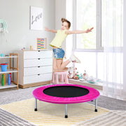Trampolim Dobrável Portátil para Crianças Fitness Atividades Interiores e Exteriores 97 x 97 x 19 cm Preto e Rosa
