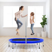 Cama Elástica Dupla para 2 Pessoas com Empunhadura e Almofada de Segurança Azul 154 x 89 x 92-132 cm