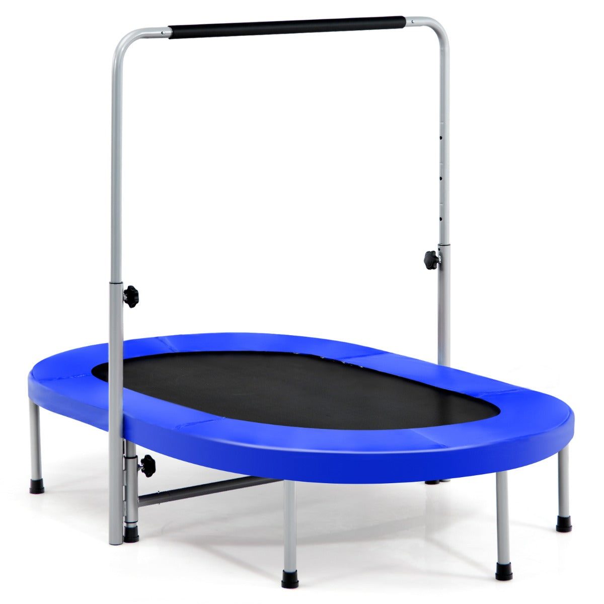 Cama Elástica Dupla para 2 Pessoas com Empunhadura e Almofada de Segurança Azul 154 x 89 x 92-132 cm