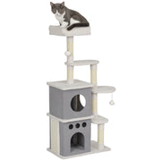 Arranhador para Gatos 56x34x126 cm Cinza e Creme