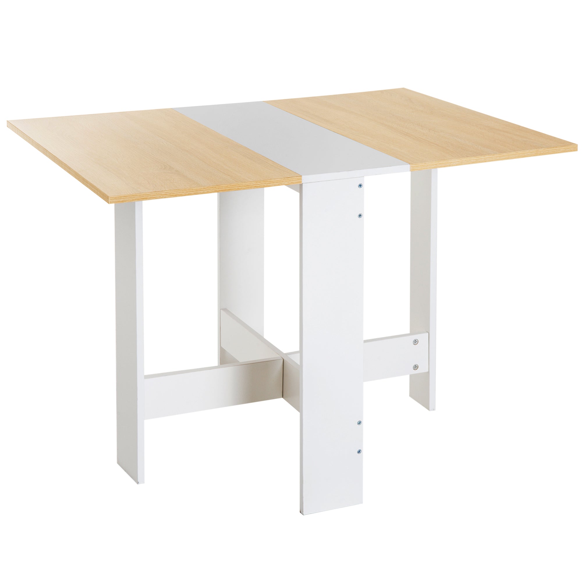 Mesa de Jantar Dobrável Carvalho e Branco 103x76x73,5 cm