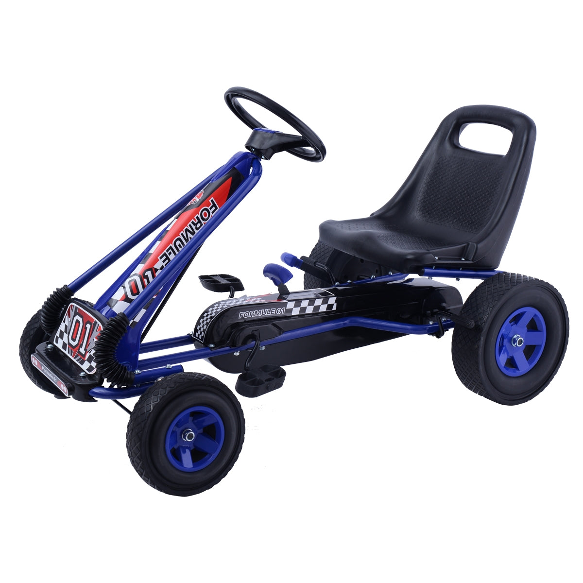 Kart a Pedais para Crianças com Rodas de Borracha Embraiagem e Travão 98 x 59 x 61 cm Azul