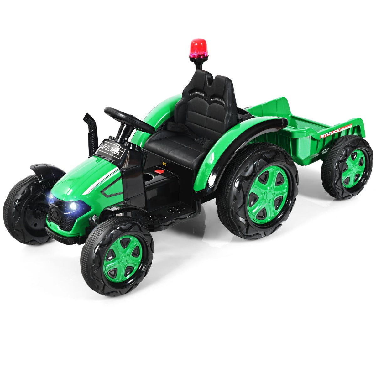Tractor de Brincar com Reboque para Crianças dos 3 aos 8 Anos Inclui Comando 2,4 G Verde 151 x 68 x 70 cm