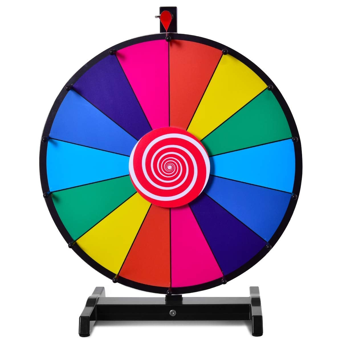 Ruleta de Jogo de 18" com Suporte, Possibilidade de Escrever e Limpar com Marcador Apagável para Festa Brinquedo Prémio Roda