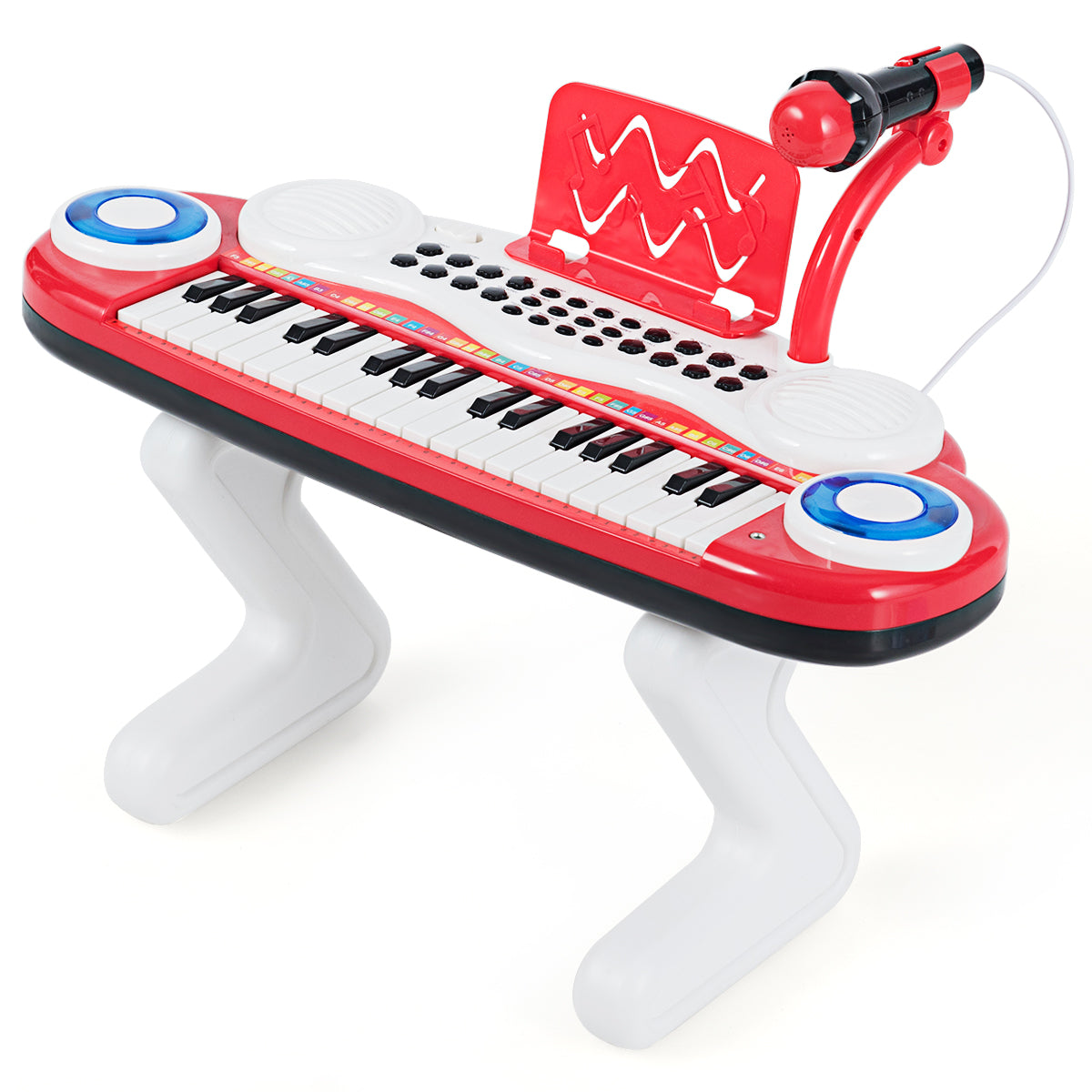 Piano Digital para Crianças – 37 Teclas – Vermelho – ABS