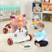 Caminhante 3 em 1 para Crianças 6-36 Meses Carro de Passeio com Luzes e Música Centro de Atividades Rosa 46 x 46 x 46 cm