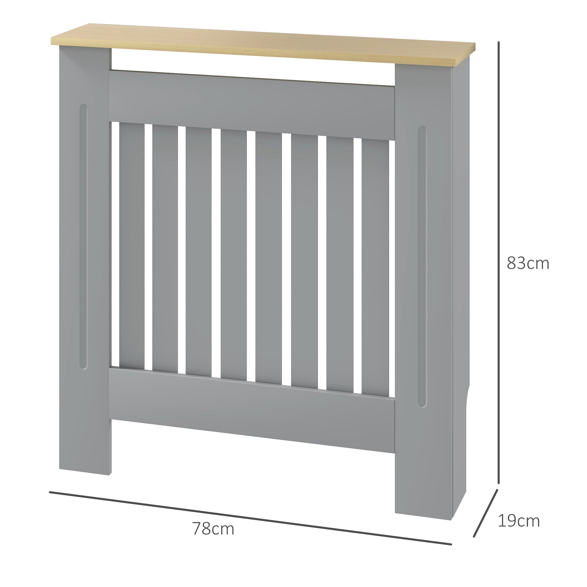 Cobertura para Radiador – 78x19x83 cm – Cinzento – MDF e melamina de madeira