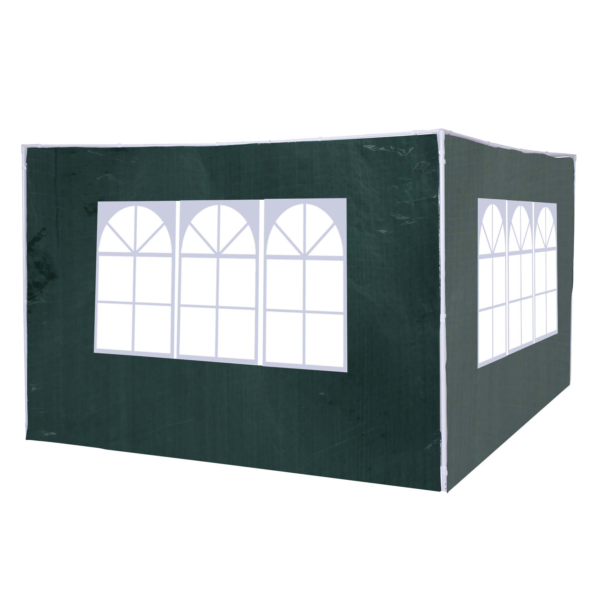 Conjunto de 2 Paredes Laterais para Tendas 293x193cm Verde Escuro