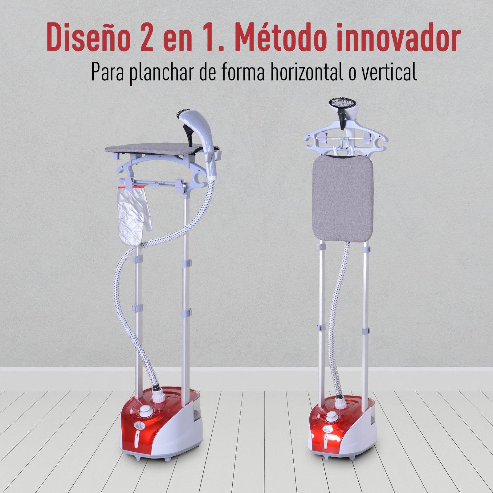 Ferro de Engomar a Vapor 1800W Vermelho 35x25x47-118,5 cm