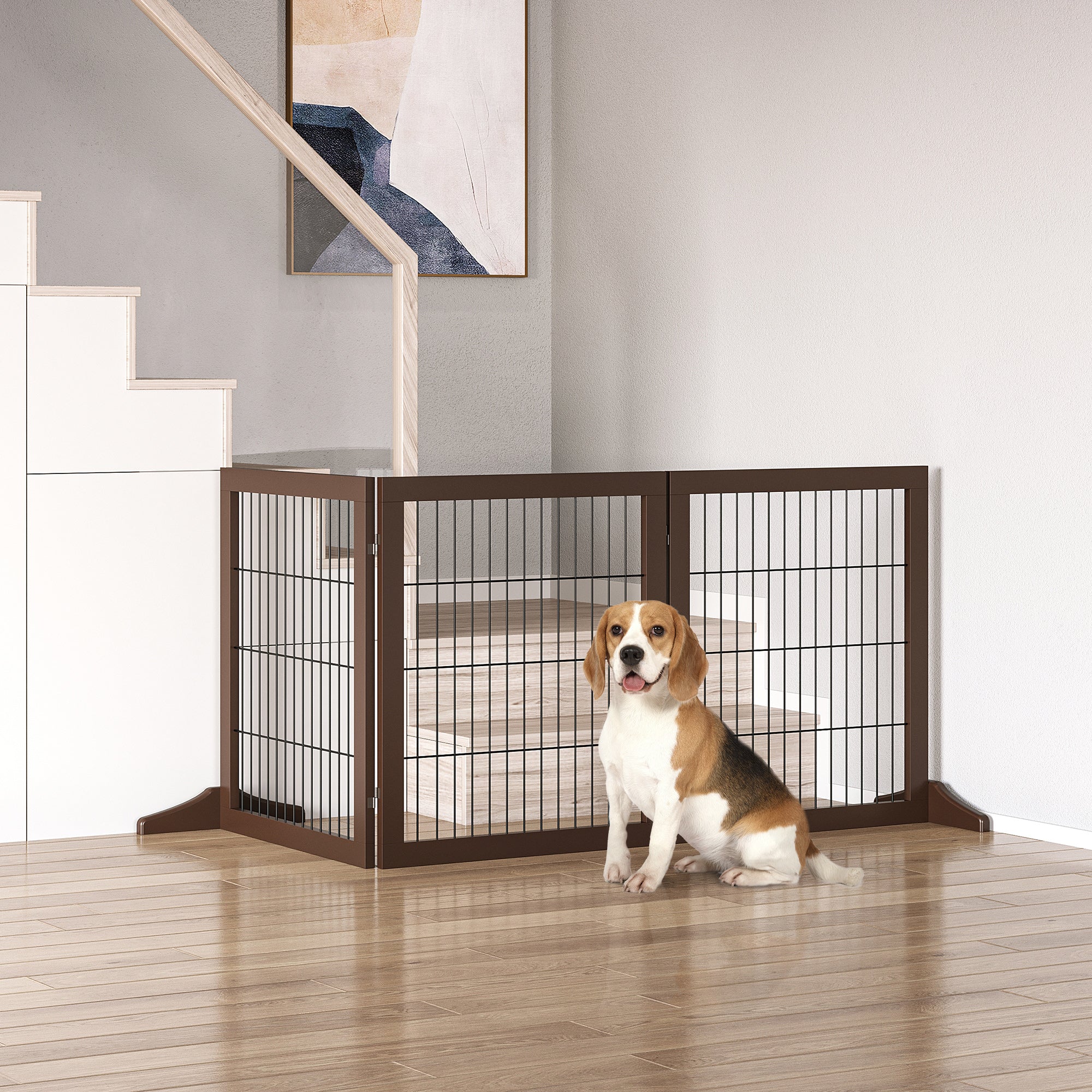 Barreira de Segurança para Cães 185x36x71 cm - Marrom
