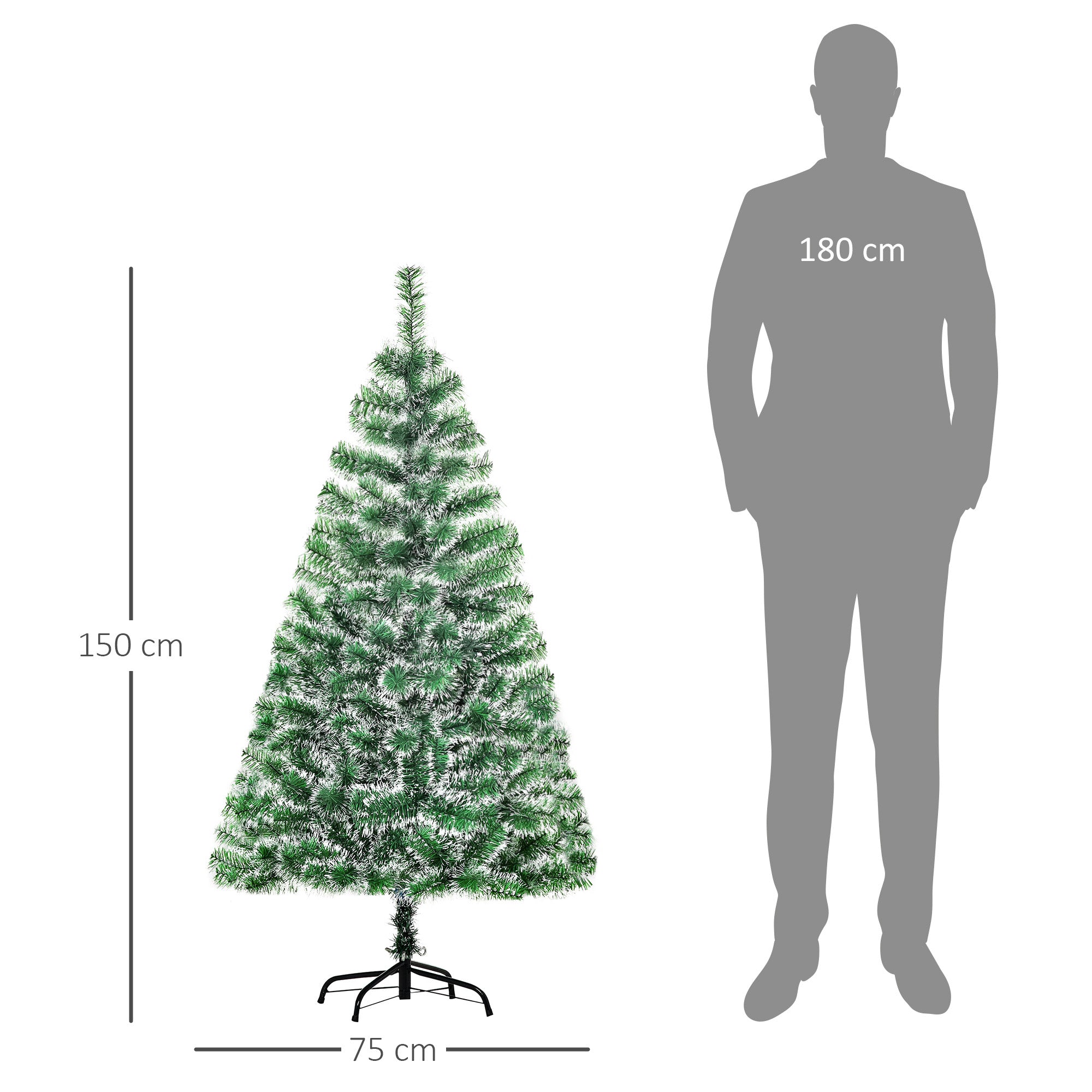Árvore de Natal Artificial – 150cm – Verde – Metal e PET