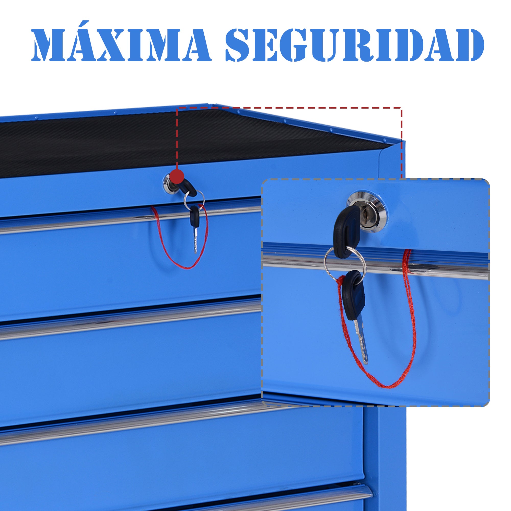 Carrinho de Ferramentas com 5 Gavetas Azul 67,5x33x77 cm