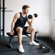 Conjunto de Halteres Hexagonais 12 kg - Preto 28,8x11,5 cm