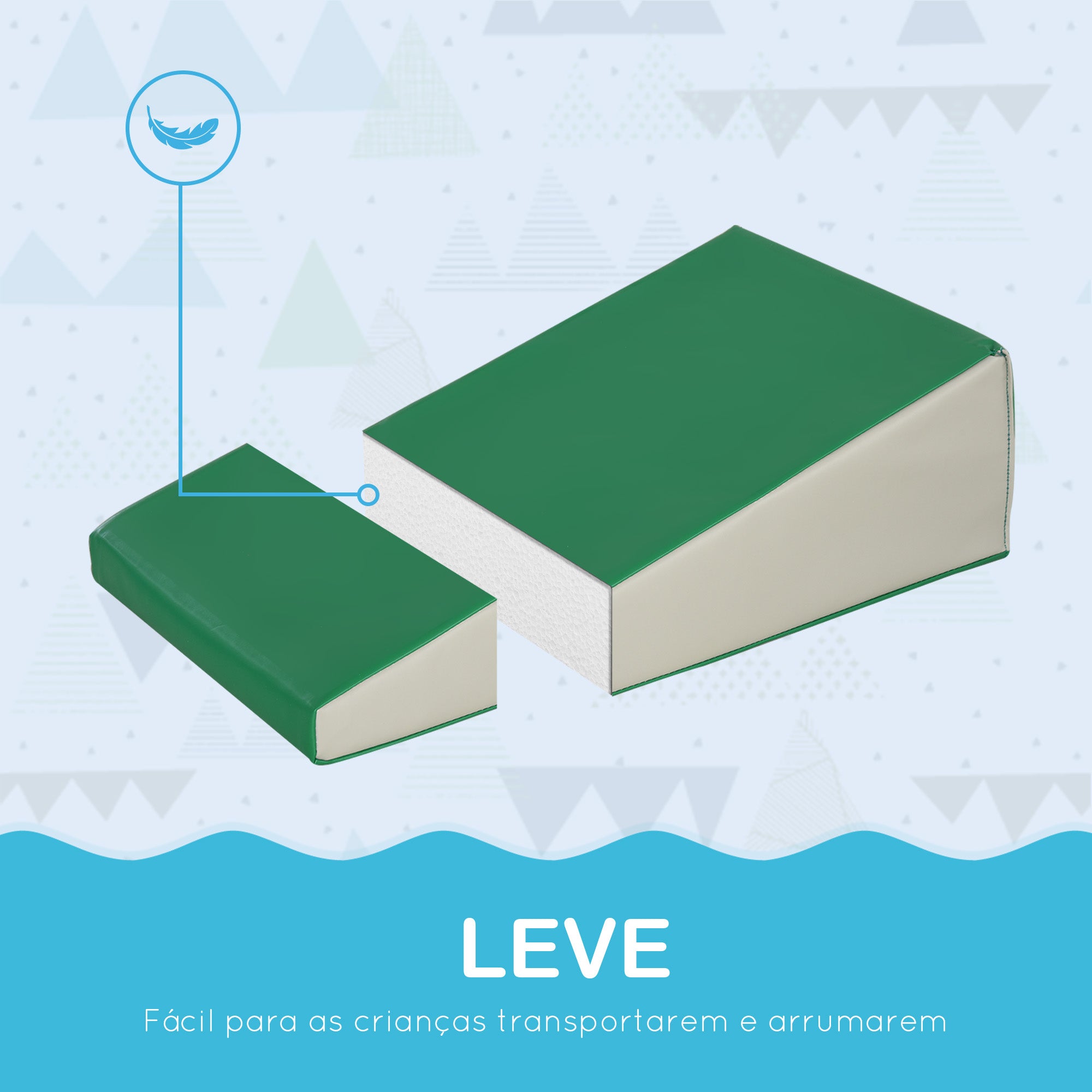 Conjunto de 5 Blocos de Psicomotricidade Multicor 40.6x61x20.3 cm