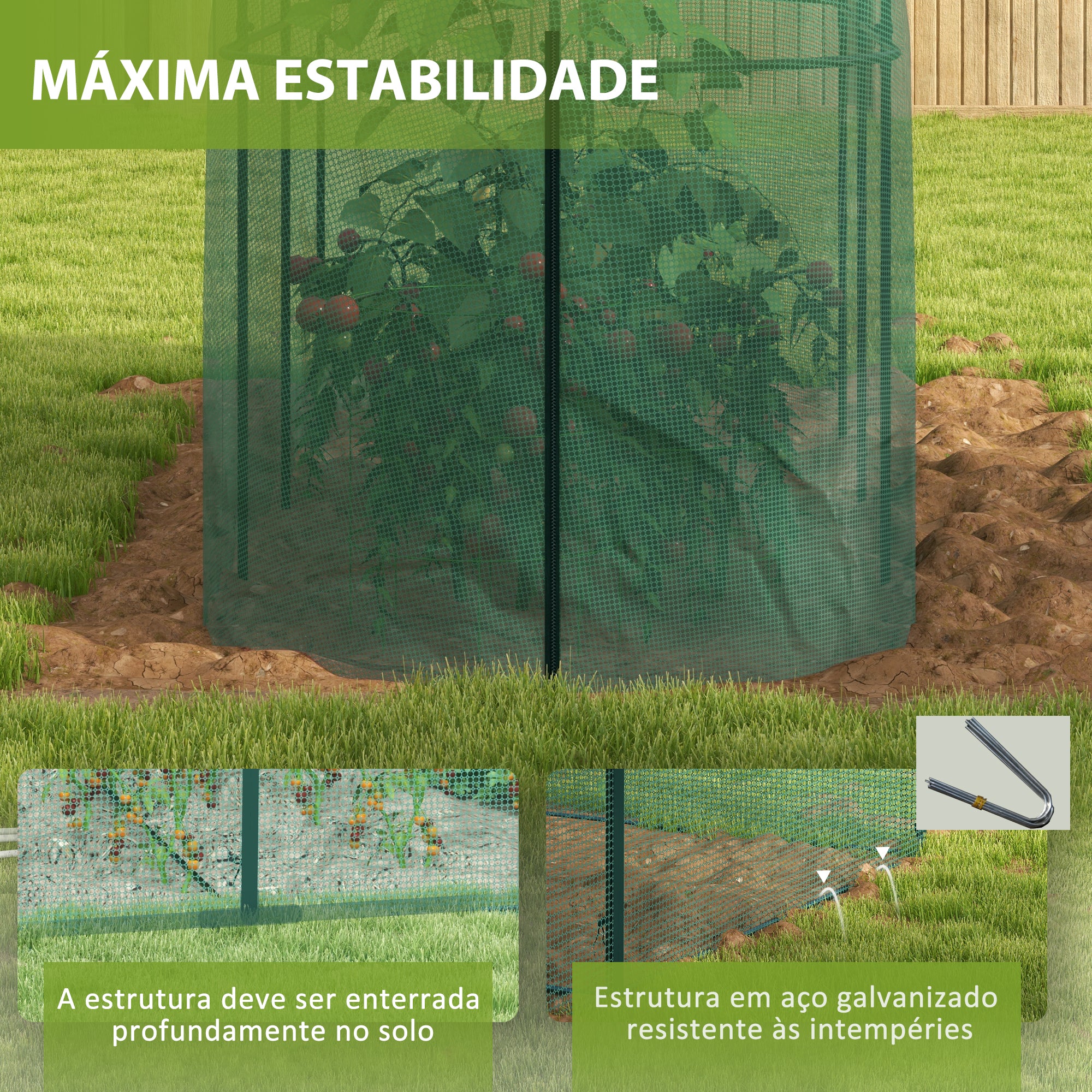Estufa de Jardim Verde 300x100x150 cm - Proteção para Plantas