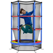 Trampolim Infantil Ø140x190 cm Azul para Crianças de 3-6 Anos