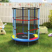 Trampolim Infantil Ø140x190 cm Azul para Crianças de 3-6 Anos