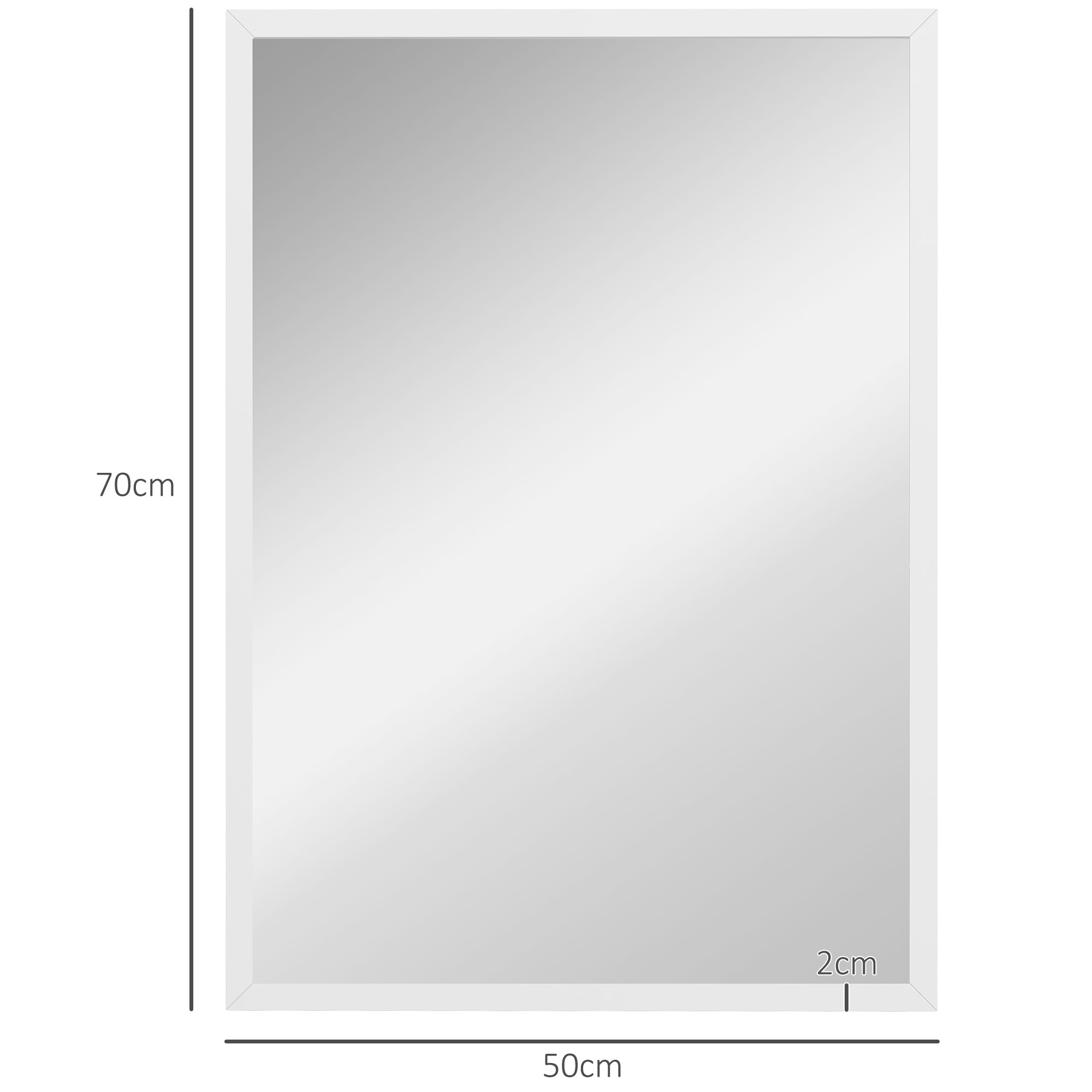 Espelho de Parede Decorativo 50x70 cm Branco