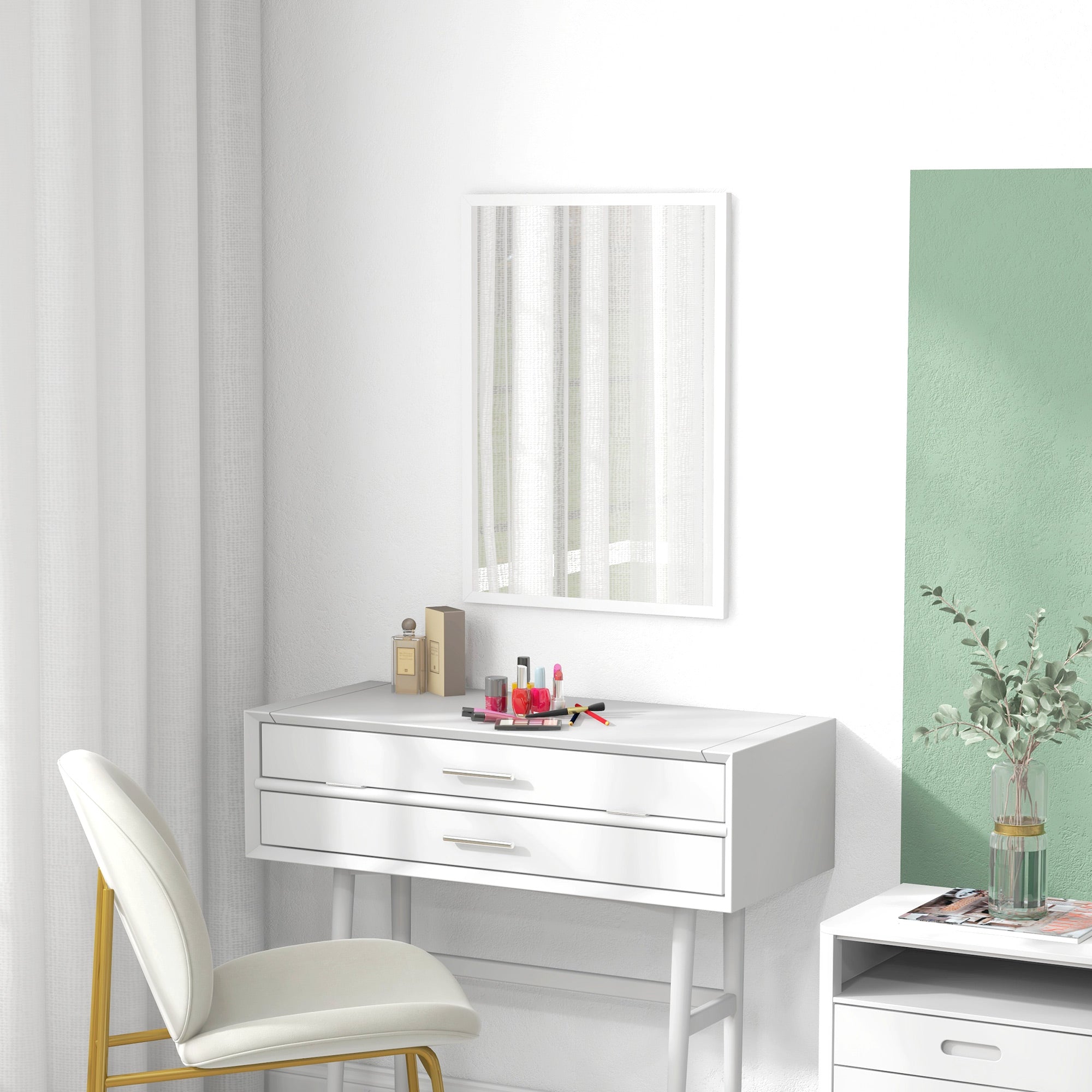 Espelho de Parede Decorativo 50x70 cm Branco