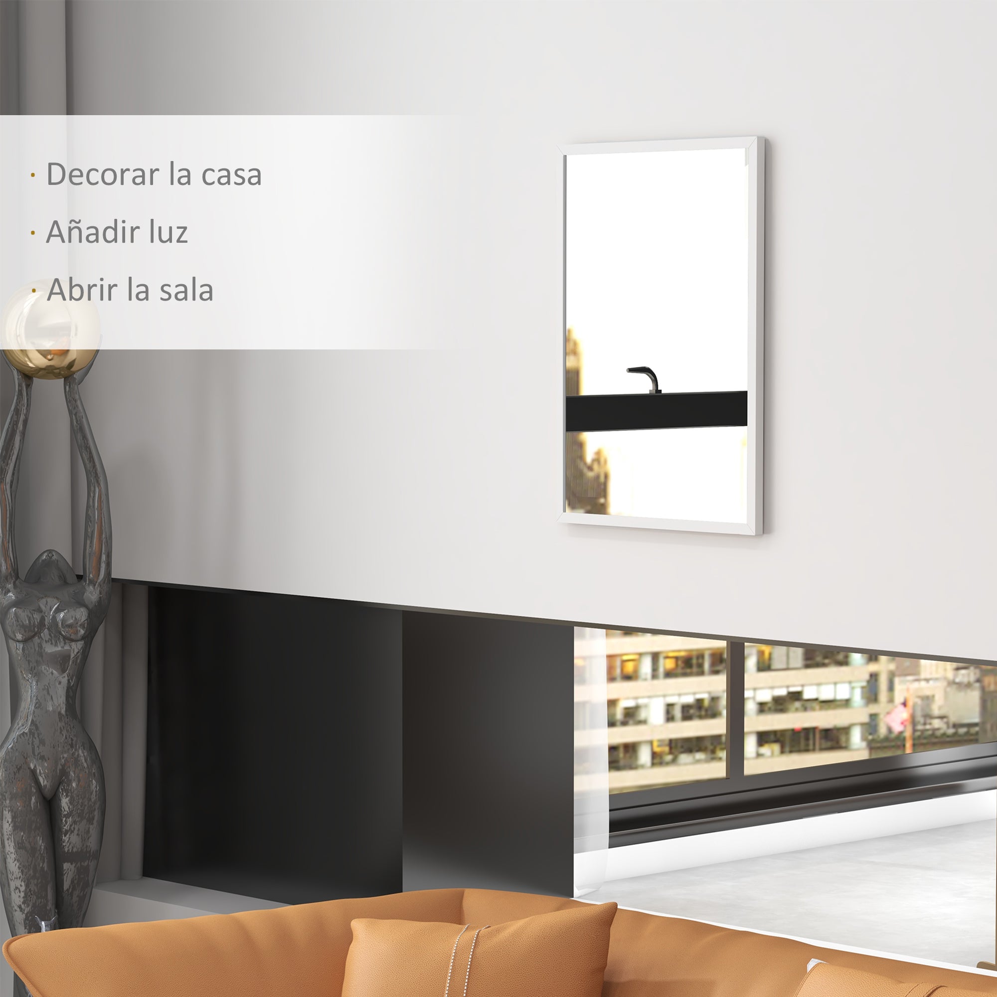 Espelho de Parede Decorativo 50x70 cm Branco
