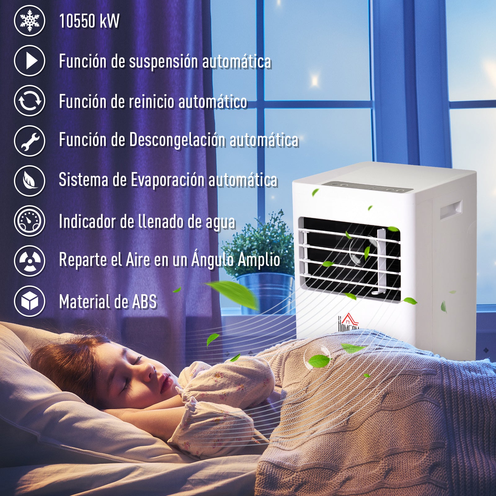 Ar Condicionado Portátil 9000BTU Branco 35,4x33,8x69,8cm