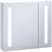 Armário de Casa de Banho com Espelho LED 70x15x65 cm - Branco