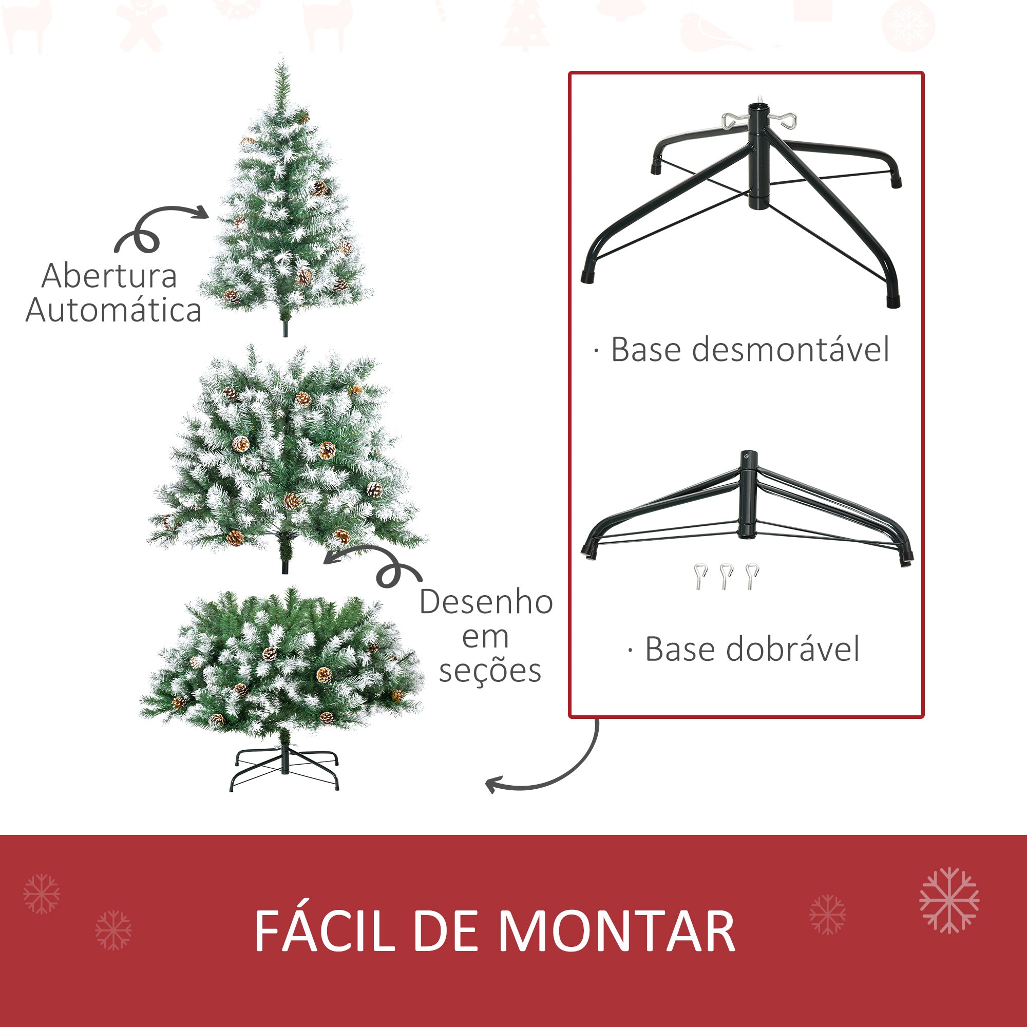 Árvore de Natal Artificial – 180cm – Verde – PVC