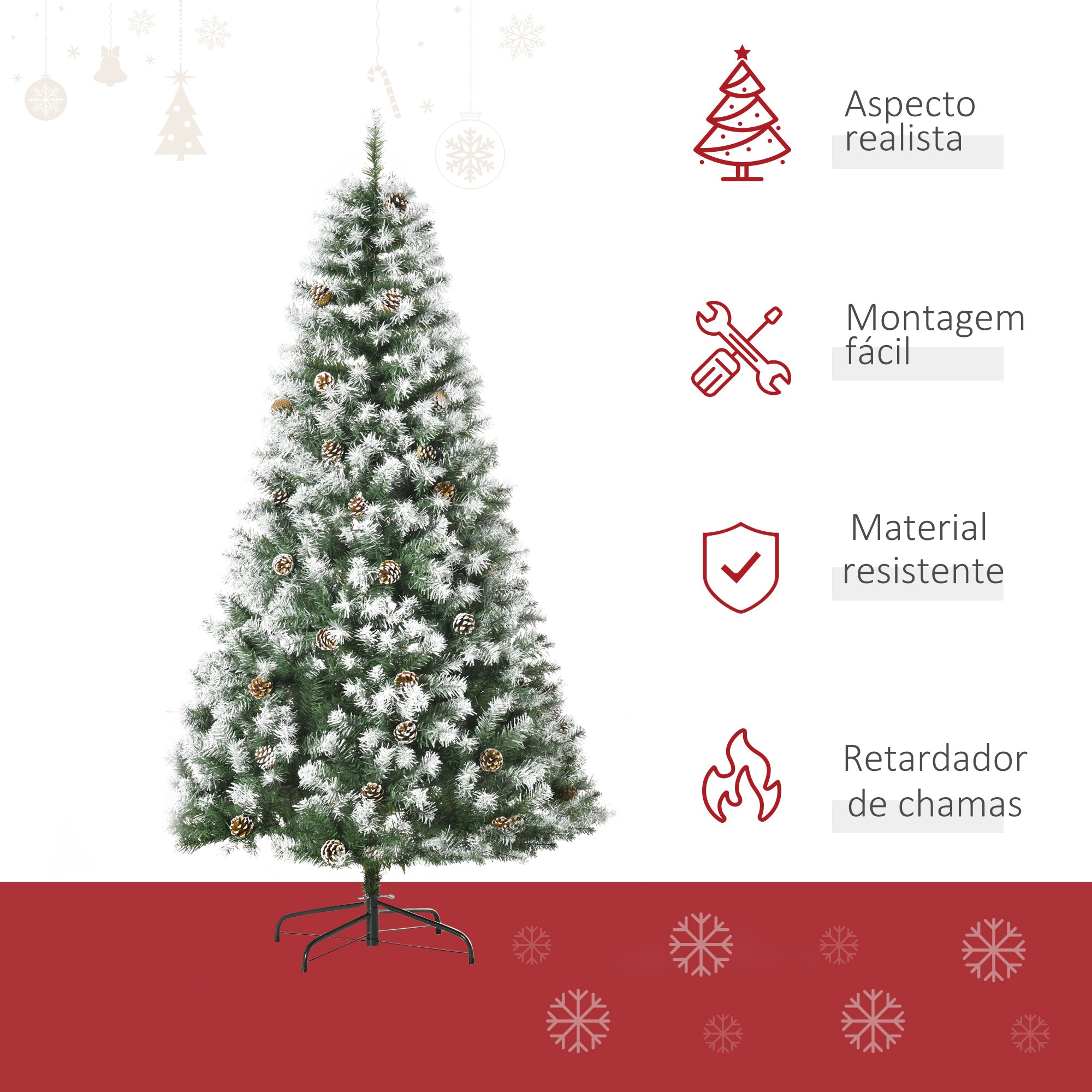 Árvore de Natal Artificial – 180cm – Verde – PVC