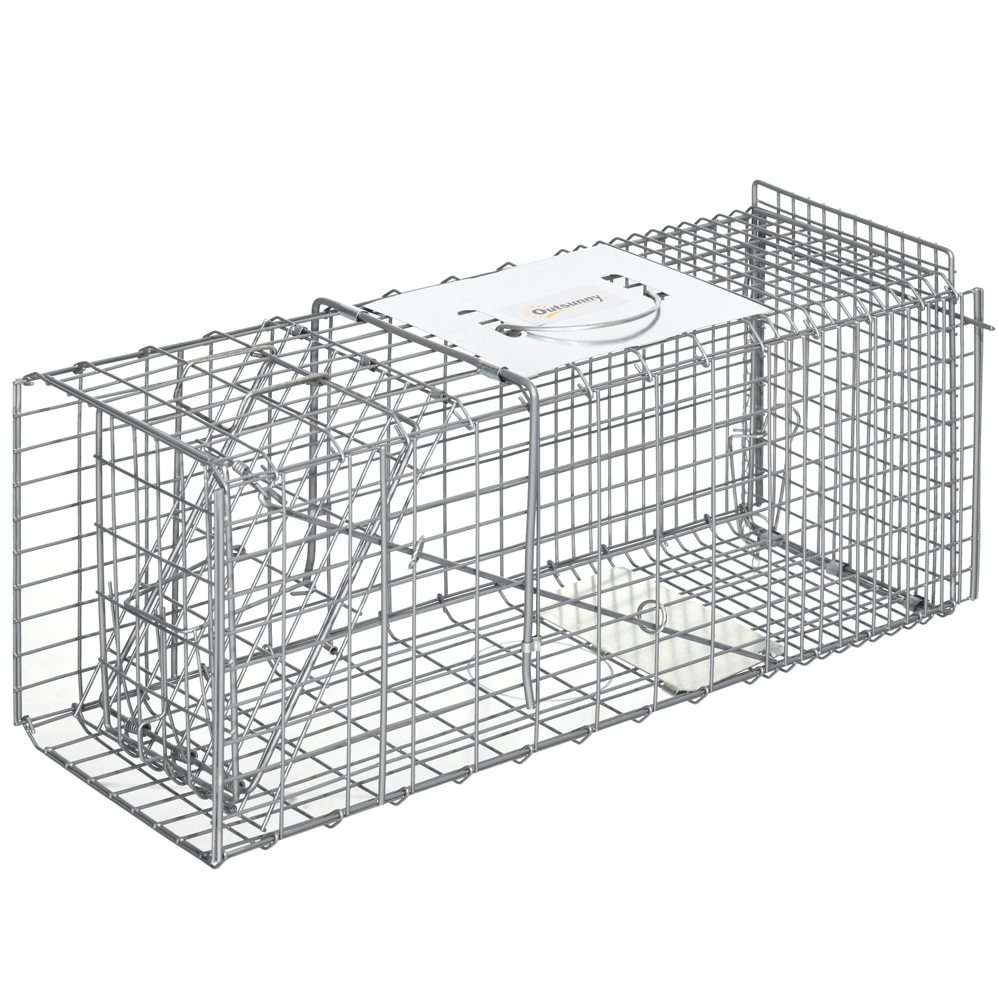 Armadilha para Animais Vivos Dobrável 66x24x30,5 cm Prata