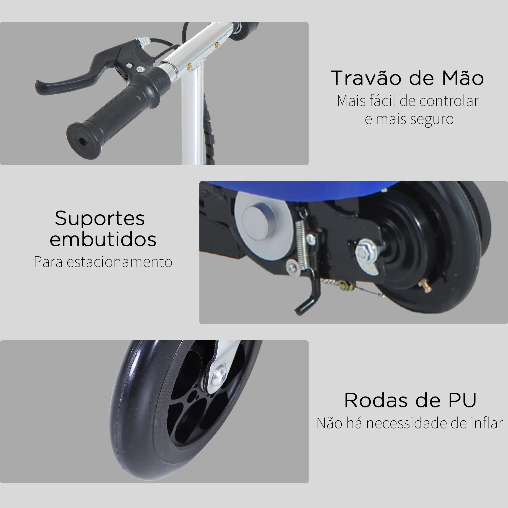 Trotinete Elétrica para Crianças 78x40x96cm Azul