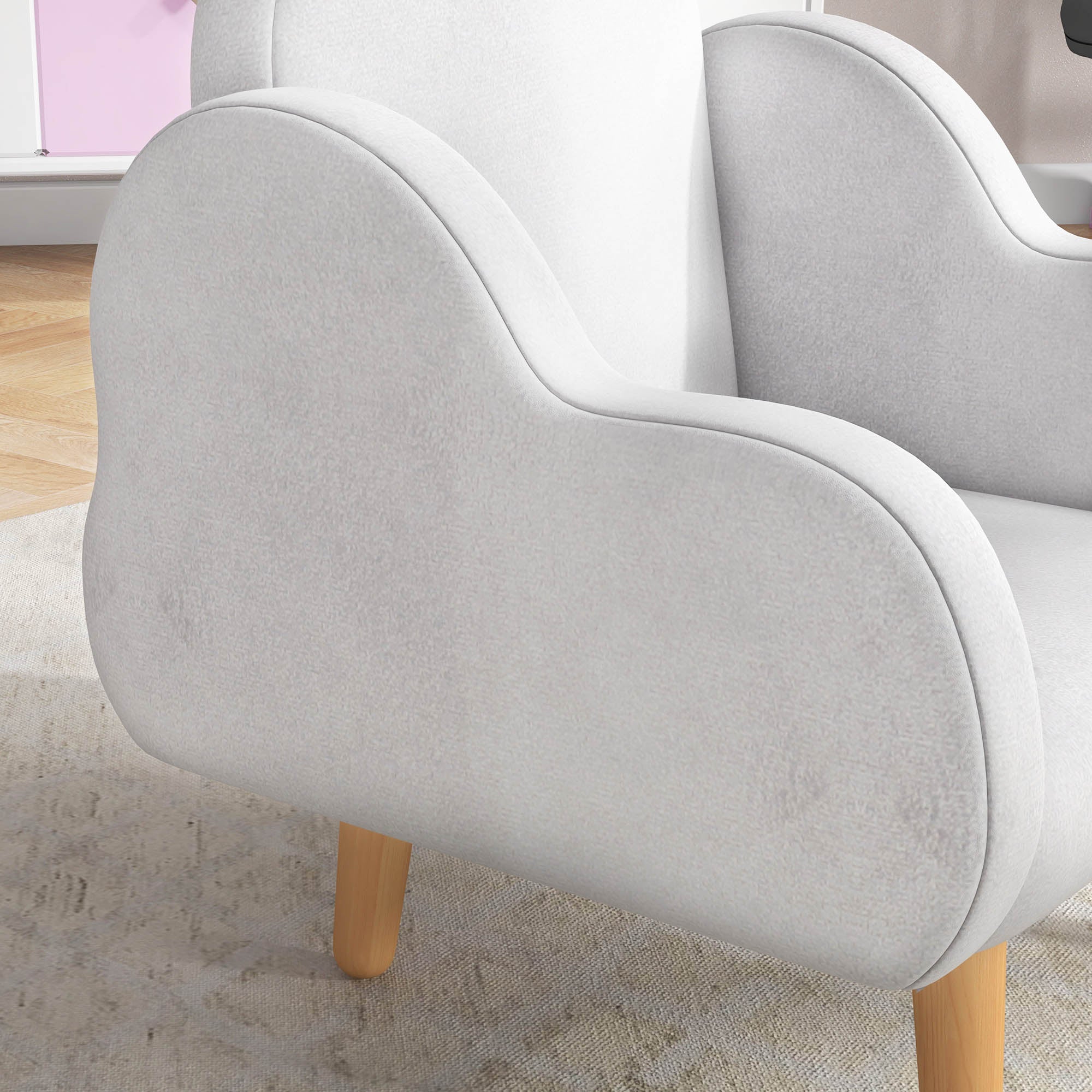 Poltrona Infantil em Forma de Nuvem - 46x51x55 cm - Branco