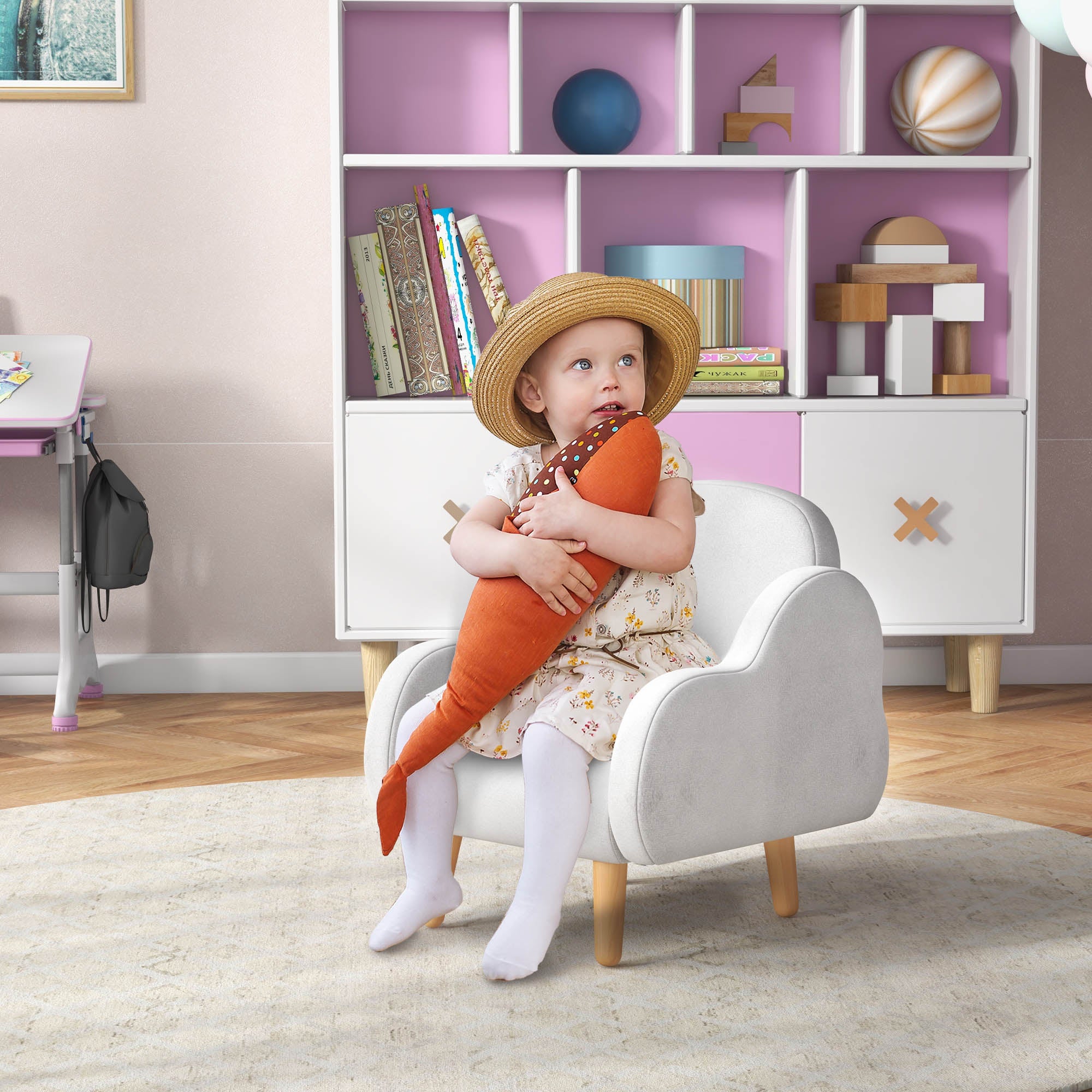 Poltrona Infantil em Forma de Nuvem - 46x51x55 cm - Branco